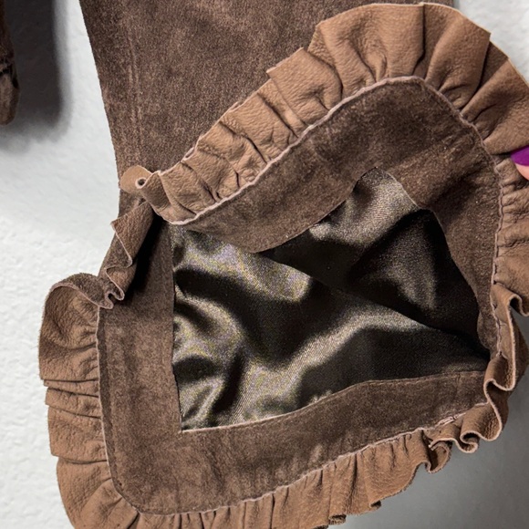 Retro Y2K In Suede Women's Brown Suede Jacket - Picture 3 of 7